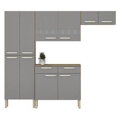 Cozinha Nala C/ Balcão Freijó Gris
