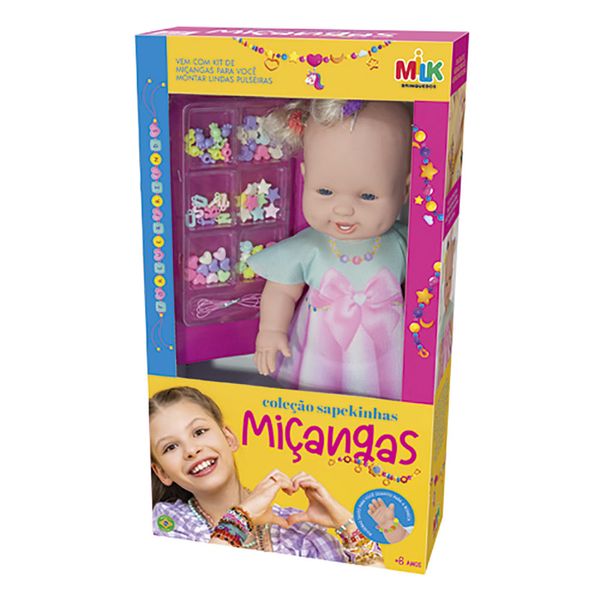 Boneca Sapekinha Miçangas Milk Boneca Sapekinha Miçangas Milk