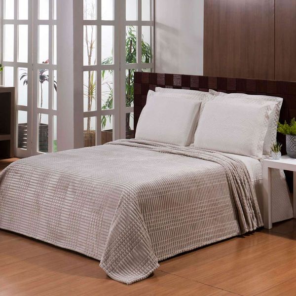 Cobertor Cazza Mont Blanc Casal Bege Cobertor Cazza Mont Blanc Casal Bege