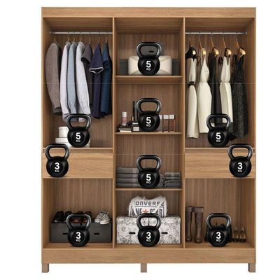 Guarda Roupa Casal Máua Amêndola Grafito Prime - Demóbile