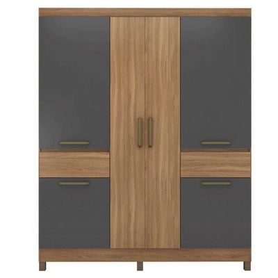 Guarda Roupa Casal Máua Amêndola Grafito Prime - Demóbile