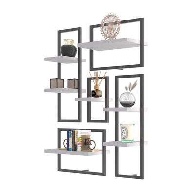 Conjunto 7 Prateleiras Industrial Branco - Pleno