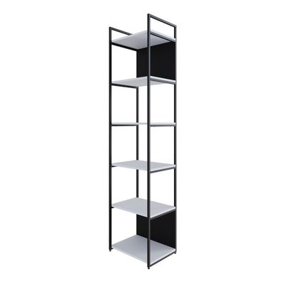 Estante Alta C/06 Prateleiras 185x45x33cm C/fundo Yon Branco Tx/est.preta Branco Tx/est.preta