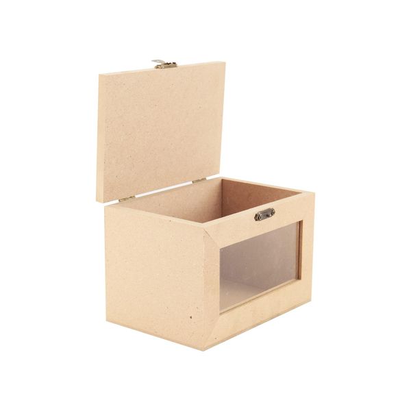 Caixa Baú Mdf Le com Frente Acrílica 15x10x10cm Caixa Baú Mdf Le com Frente Acrílica 15x10x10cm