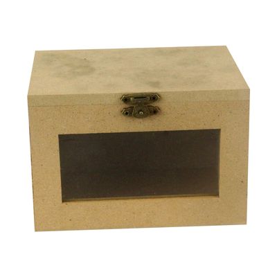 Caixa Baú Mdf Le com Frente Acrílica 15x10x10cm