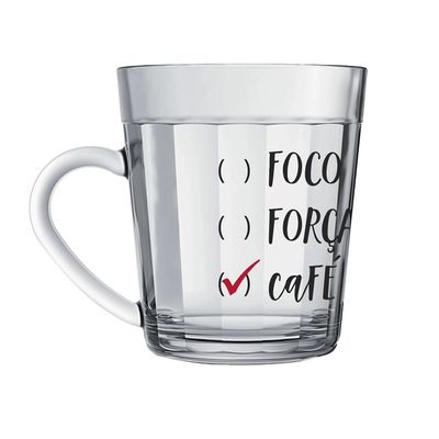 Caneca Americano Vidro Decorado 270ml Sortido Nadir