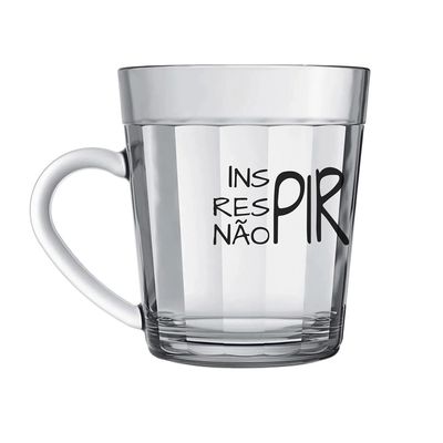 Caneca Americano Vidro Decorado 270ml Sortido Nadir