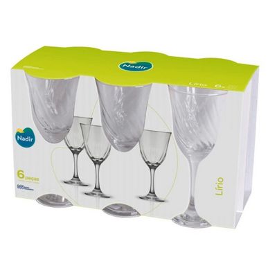 Conjunto de Taças para Água Nadir Lírio 365 ml 6 Peças Transparente