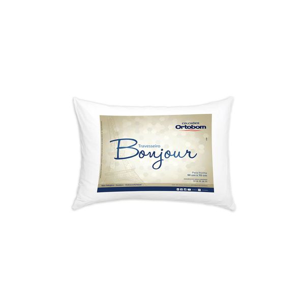 Travesseiro Ortobom Bonjour Fibra Siliconizada Branco