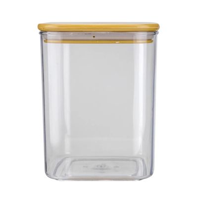 Pote Le Wood em Acrílico Hermético com Tampa Transparente 1,7L