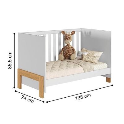 Berço Mini Cama Alegria Pés Em Madeira Branco Acetinado