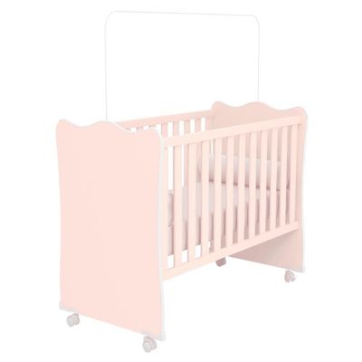 Berço Aurora Grades Laterais Rosa Acetinado