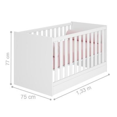 Berço Mini Cama Aurora Grades Laterias Branco