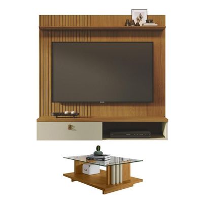 Conjunto íris Opala C/ Mesa De Centro Frizz Cumaru/opala