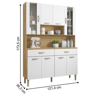 Kit Cozinha 8 Portas E Gavetas Savona Freijó / Supremo