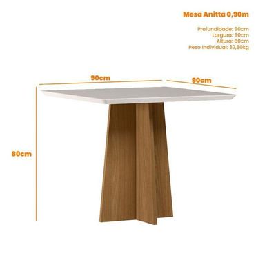 Mesa De Jantar Anitta 90x90 Cm Com Vidro Ype Off White E 4 Cadeiras Mariana Ype Veludo Nude – New Ceval