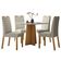 Mesa De Jantar Ambiente Anitta 90x90 Cm Com Vidro Ype Off White E 4 Cadeiras Mariana Ype Veludo Nude – New Ceval