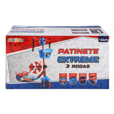 Patinete 3 Rodas Extreme CV255271 Playfun com Cesta