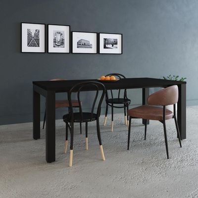 Mesa De Jantar Bronx U 180x90x77cm Brmj9180u Preto Tx - Est.preta Preto Tx/est.preta