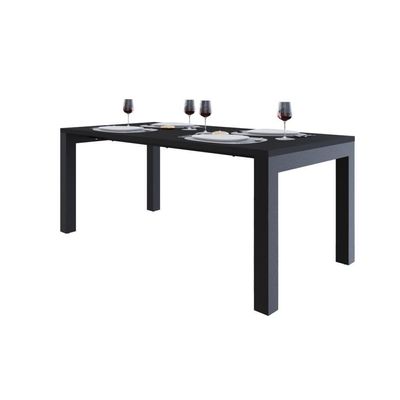 Mesa De Jantar Bronx U 180x90x77cm Brmj9180u Preto Tx - Est.preta Preto Tx/est.preta