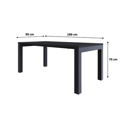 Mesa De Jantar Bronx U 180x90x77cm Brmj9180u Preto Tx - Est.preta Preto Tx/est.preta