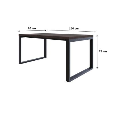 Mesa De Jantar Queens 160x90x77cm Qemj9160 Terracota - Est.preta Terracota/est.preta