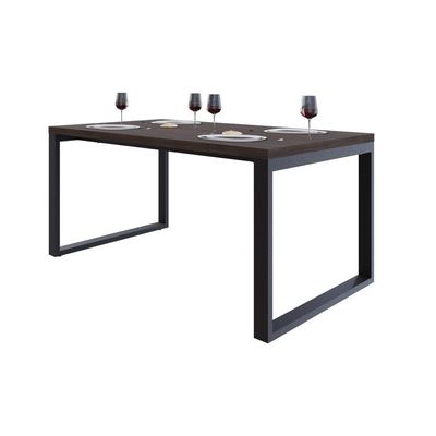 Mesa De Jantar Queens 160x90x77cm Qemj9160 Terracota - Est.preta Terracota/est.preta