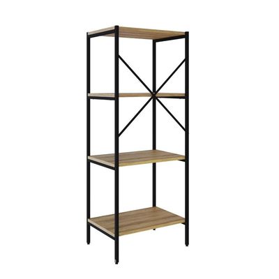 Estante C/04 Prateleiras 118x45x33cm Tub Tueh1144 Lâmina Mel - Est.preta Lâmina Mel / Est.preta