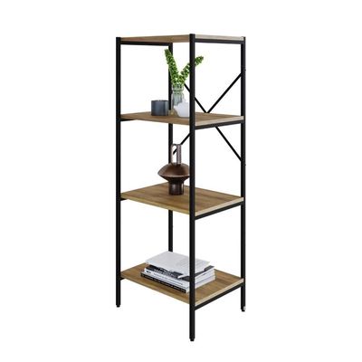 Estante C/04 Prateleiras 118x45x33cm Tub Tueh1144 Lâmina Mel - Est.preta Lâmina Mel / Est.preta