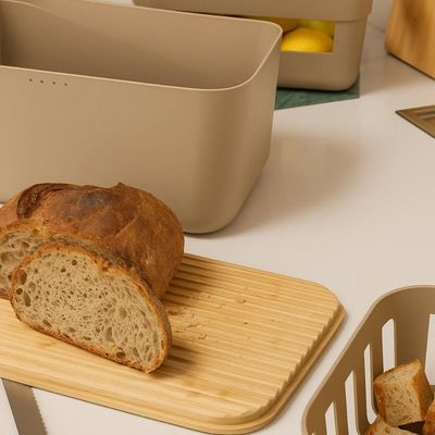Porta Pão com Tampa Migalheira Caixa Alimentos 33cm Doces Salgados Ou Organizador
