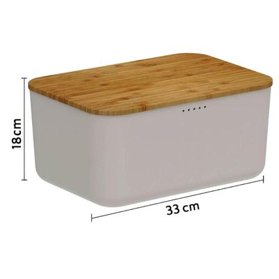 Porta Pão com Tampa Migalheira Caixa Alimentos 33cm Doces Salgados Ou Organizador