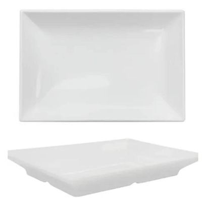 Kit 2 Travessas Melamina Branca 35x22,5cm Wolff Cozinha Bandeja Servir Porções Retangular