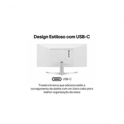 Monitor LG Ultrawide 29WQ600B-W Tela IPS De 29 21:9 USB-C 7Wx2 MaxxAudio® 1ms (MBR) 100Hz AMD FreeSync sRGB 99% HDR10