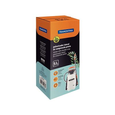 Pulverizador Tramontina Lateral de Compressão Prévia 5 litros Laranja e Cinza