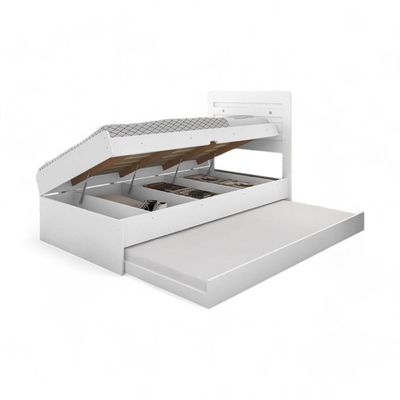 Cama Solteiro Larissa Com Auxiliar Branca Framar