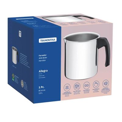 Fervedor Tramontina Allegra 2L Aço Inox Cabo Baquelite 14cm