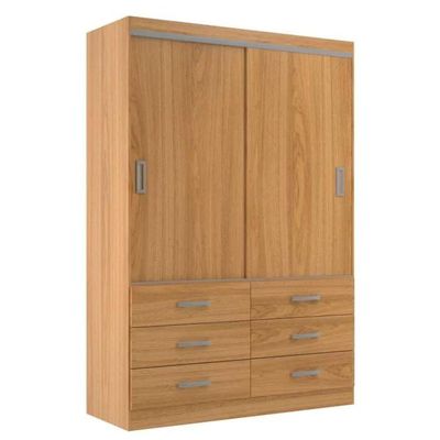 Guarda Roupa Casal Veneza Premium 2 Por. De Correr 6 Gavetas