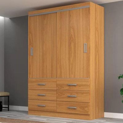 Guarda Roupa Casal Veneza Premium 2 Por. De Correr 6 Gavetas
