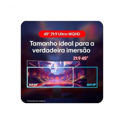 Monitor Gamer LG UltraGear OLED Curvo  Tela OLED 45 QHD HDR400 Trueblack 240Hz 0,03ms (GtG) NVIDIA G-SYNC