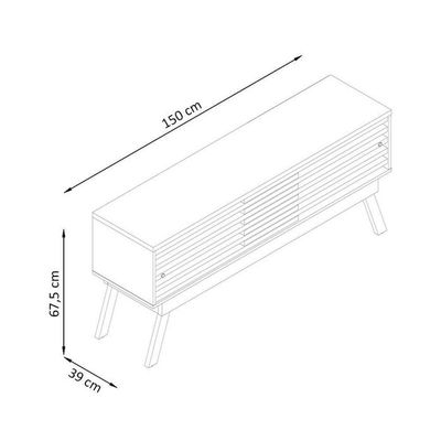 Rack Bancada Frizz Para Até 65 Polegadas Com 2 Portas - Madetec Móveis Cumaru Opala