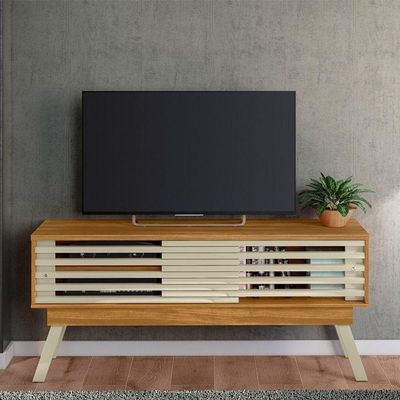 Rack Bancada Frizz Para Até 65 Polegadas Com 2 Portas - Madetec Móveis Cumaru Opala