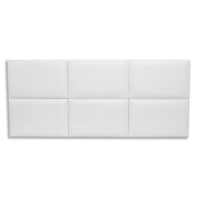 Cabeceira Casal Kit 6 Placas Modelo Retangular - Courino Branco