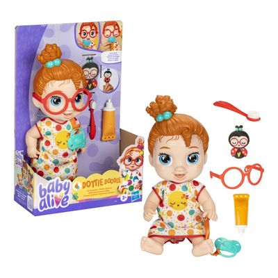 Boneca Baby Alive Pequenos Sonhos Dottie Doodle Bebê de Cabelos Ruivos