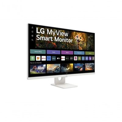 "Monitor LG Myview Smart 32SR73U-W Tela UHD 4K 32"" WebOs ThinQ Home Air Play Screen Share Bluetooth"