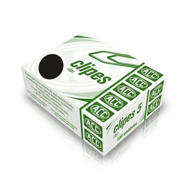 Clips Acc Mini Nº5 Aço Galvanizado Prateado com 100 Unidades Clips Acc Mini Nº5 Aço Galvanizado Prateado com 100 Unidades