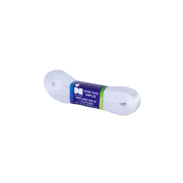 Fita de Cetim Nº03 15mm Peça com 10m Branca