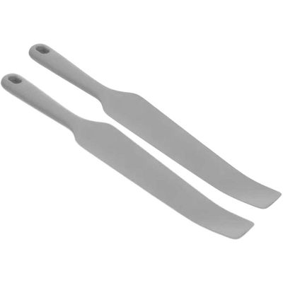 Kit 2 Espátulas Para Liquidificador Silicone 32cm Longa Cinza Lyor Colher Casa Cozinha Mexer