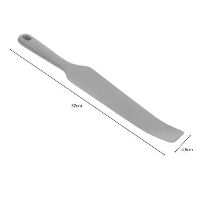 Kit 2 Espátulas Para Liquidificador Silicone 32cm Longa Cinza Lyor Colher Casa Cozinha Mexer