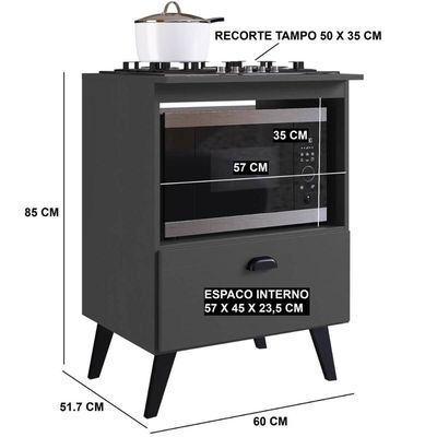 Balcão Com Porta Basculante Para Forno E Cooktop 4 Bocas Bogotá