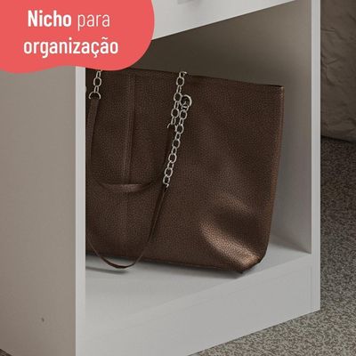 Escrivaninha E Penteadeira Telasul Versa Home Com Espelho 2 Gavetas Branco